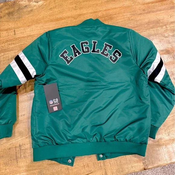 Philadelphia Eagles Jacket Youth 14-16 - Vintage Retro Kelly Green - Picture 5 of 7